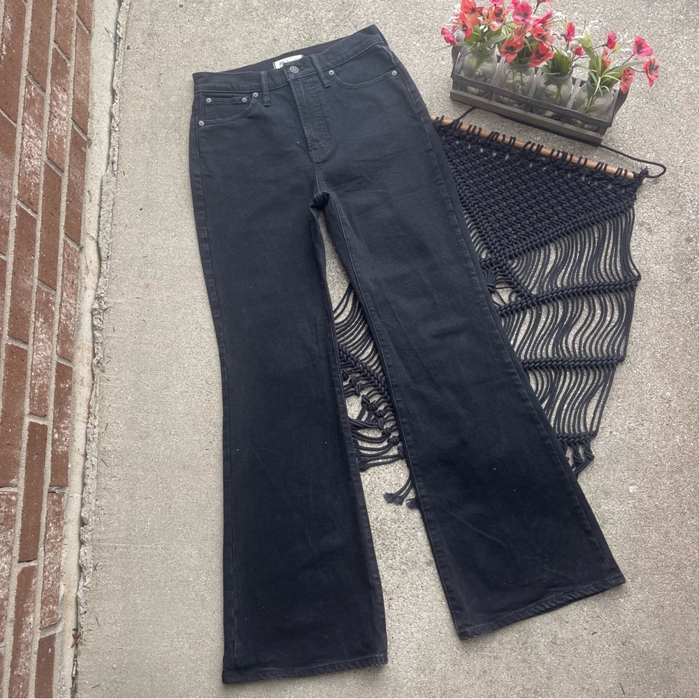 Madewell Black High Rise Flare Jeans Size 27 - Picture 2 of 6
